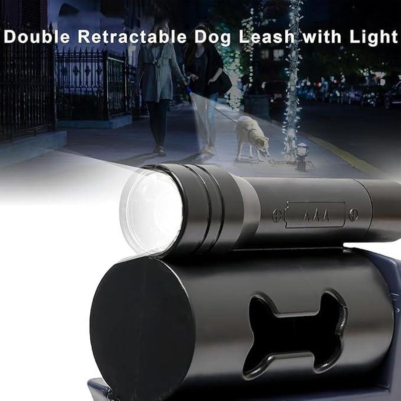 2025 Two Dogs One Leash Enhanced Edition - Dual (2) Dog Retractable Leash, Auto-Untangles, Supports up to 30Lb Dogs,10Ft Retractable Leash,Two Dogs One Leash Collar Tangle Free Leash Dog Accessories Dog Accessories Durable Bungee Harnesses