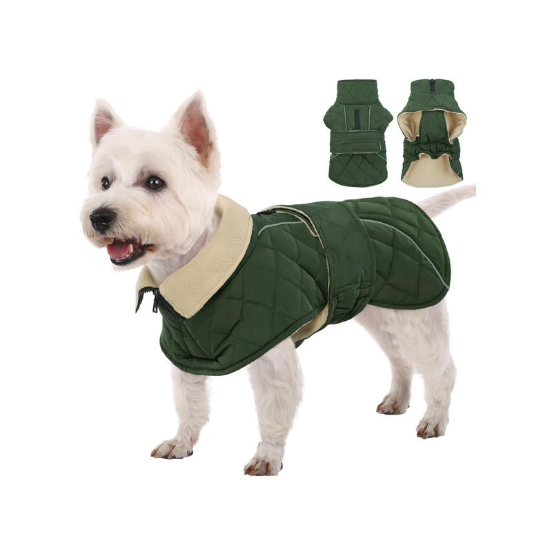Kuoser Dog Coat, Super-Warm Dog Jacket Windproof Dog Cold Weather Coats for Extra Large Dogs, Fleece Lining Turtleneck Dog Snowsuit Reflective Adjustable Dog Winter Clothes