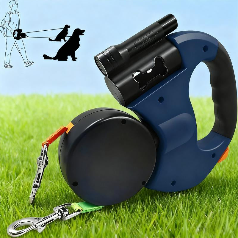 2025 Two Dogs One Leash Enhanced Edition - Dual (2) Dog Retractable Leash, Auto-Untangles, Supports up to 30Lb Dogs,10Ft Retractable Leash,Two Dogs One Leash Collar Tangle Free Leash Dog Accessories Dog Accessories Durable Bungee Harnesses